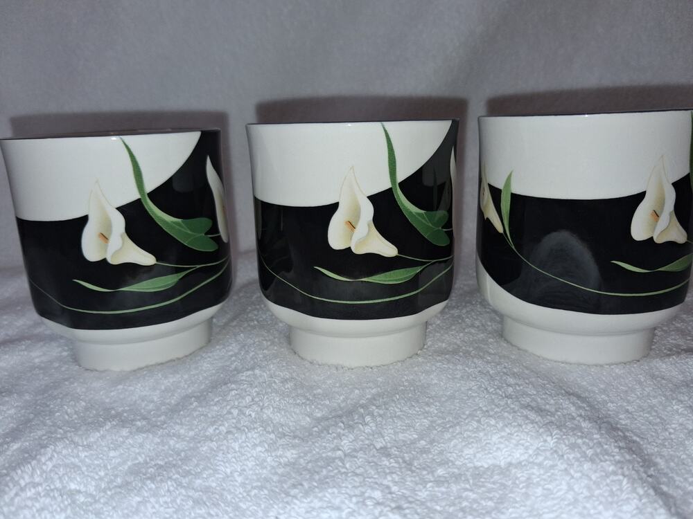 Sango Quadrille Black Lilies Set Of 3 Pieces.